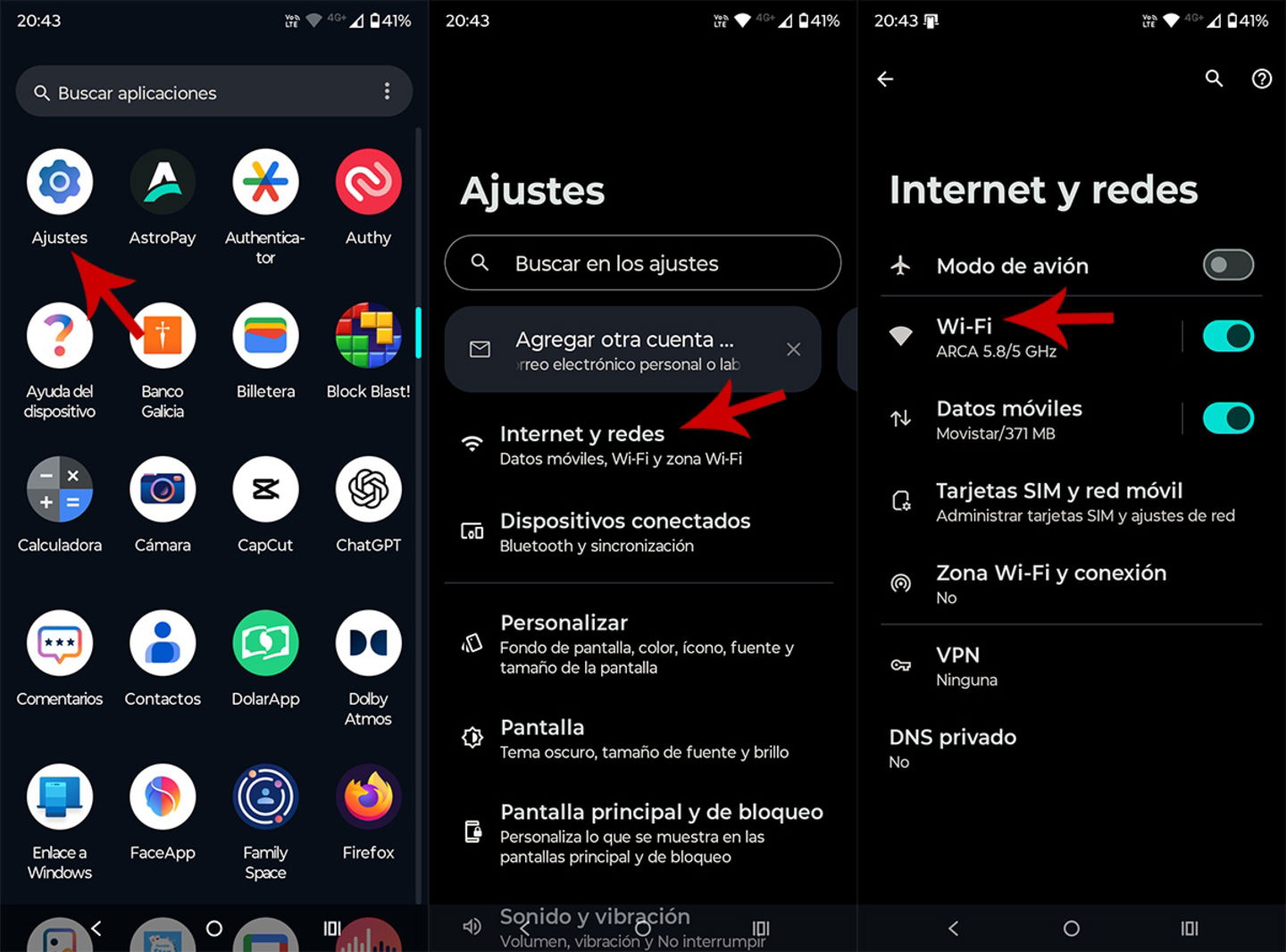 Accéder aux paramètres de WiFi sur Android
