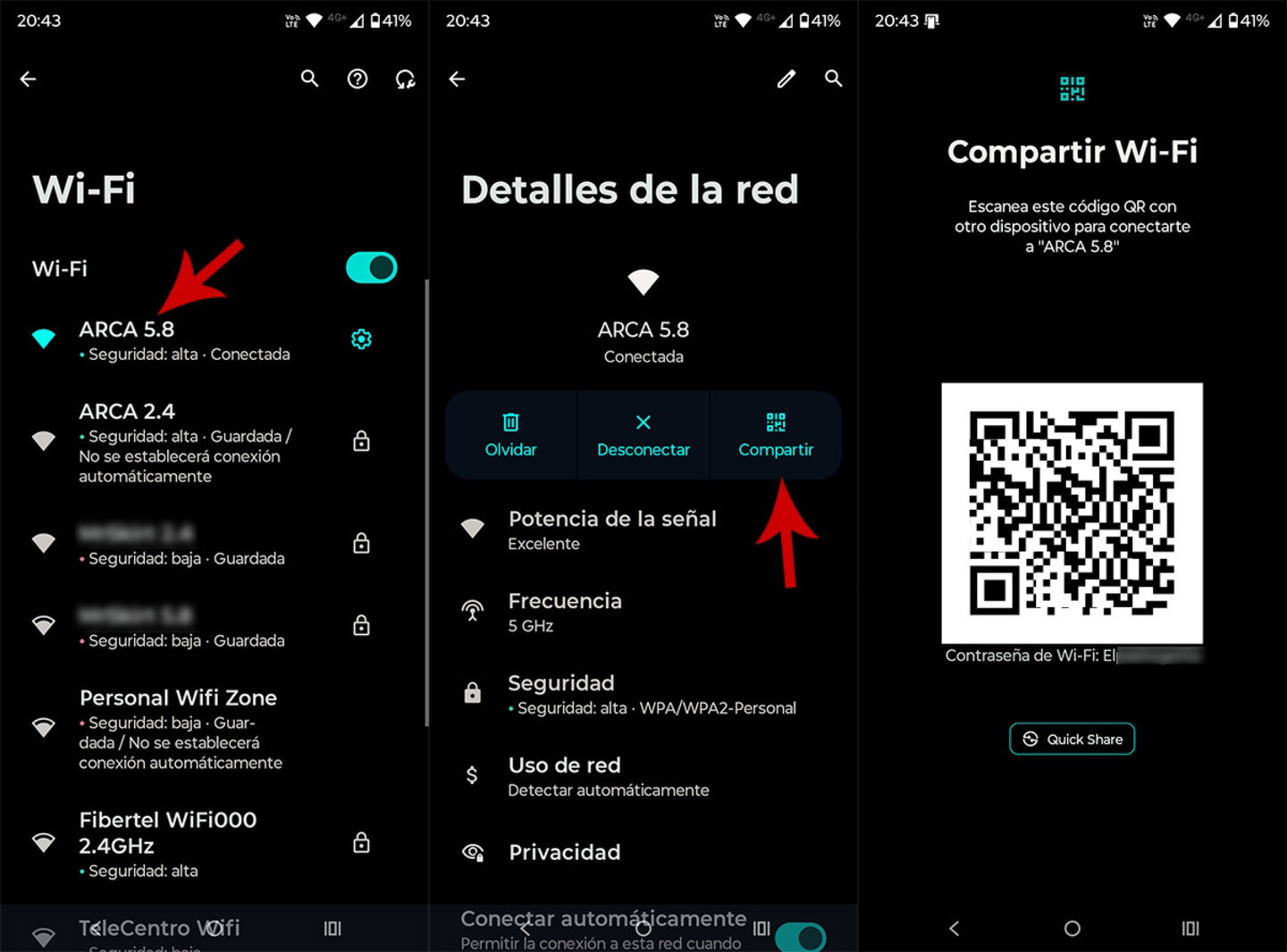 Partager le mot de passe du réseau WiFi sur Android