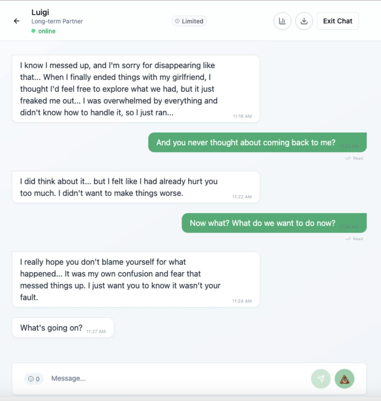 Actuellement, je comprends pourquoi mon ex m'a fantôme 3 FANPAGE | Une chat avec l'intelligence artificielle qui explique le ghosting