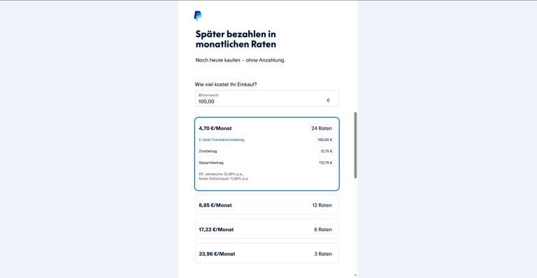 Paiement échelonné PayPal