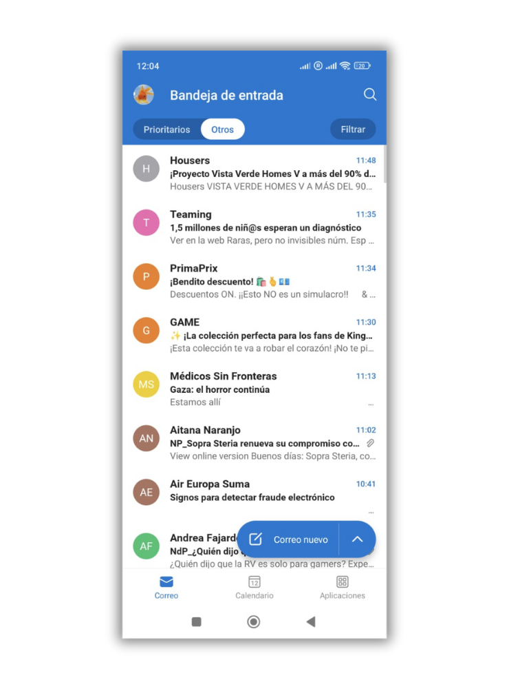 Le futur du courrier électronique sur les mobiles ne dépend pas de Gmail, ses alternatives les plus marquantes se démarquent 4 bandeja entrada outlook