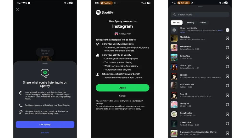 Comment partager votre musique Spotify dans vos notes Instagram 3 Comment partager la musique Spotify dans vos Notes Instagram