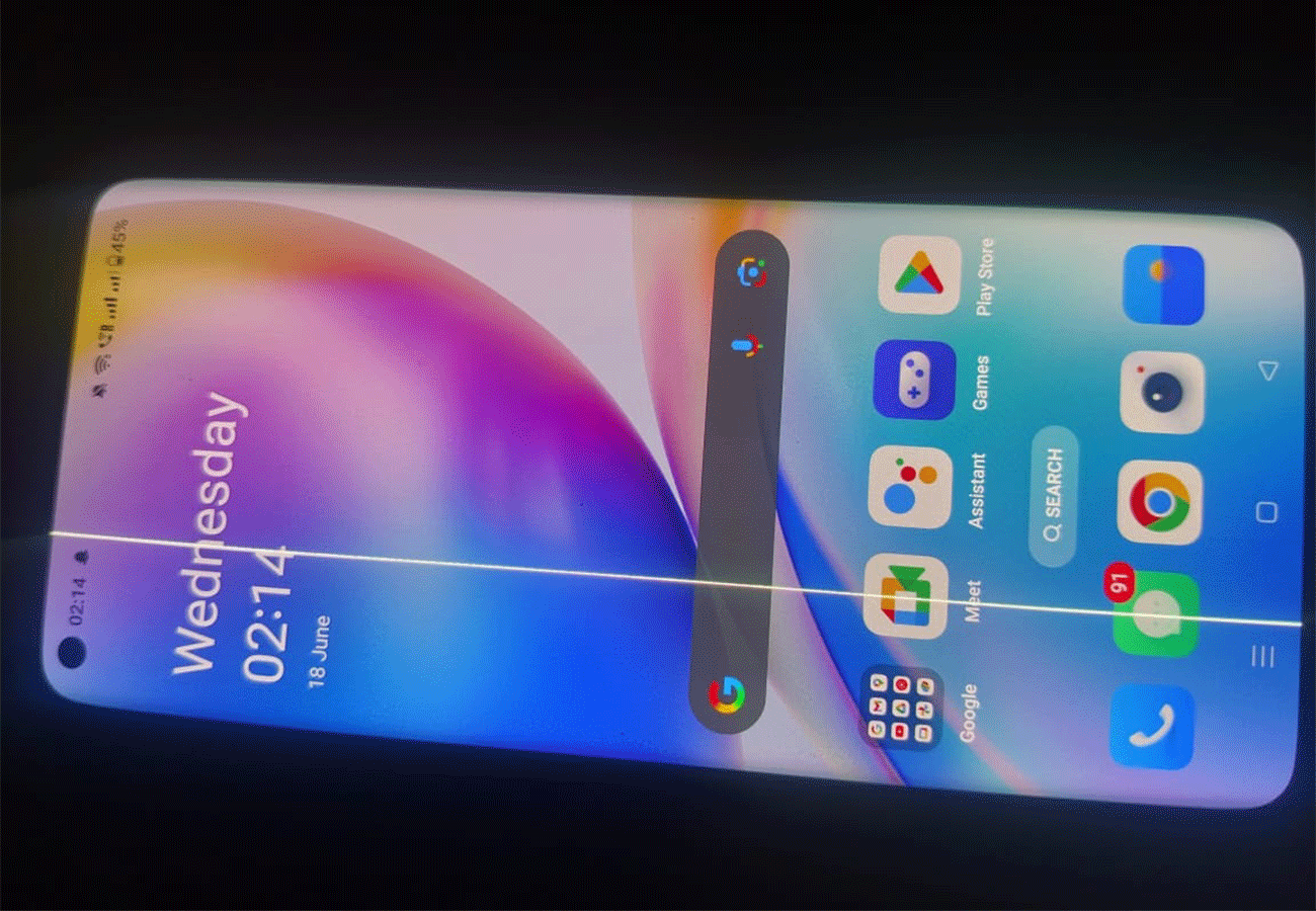 oneplus 8 problema linea verde