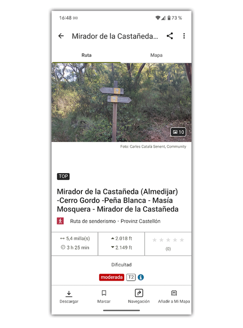 Trouver des itinéraires de randonnée avec Google Maps, Outdooractive et Wikiloc 7 Outdooractive detalles rutas