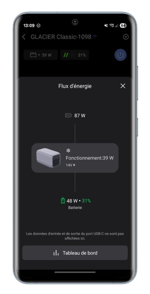 Ecoflow Glacier Classic Test Review Glaciere Portable App Application Mobile Netcost (3)