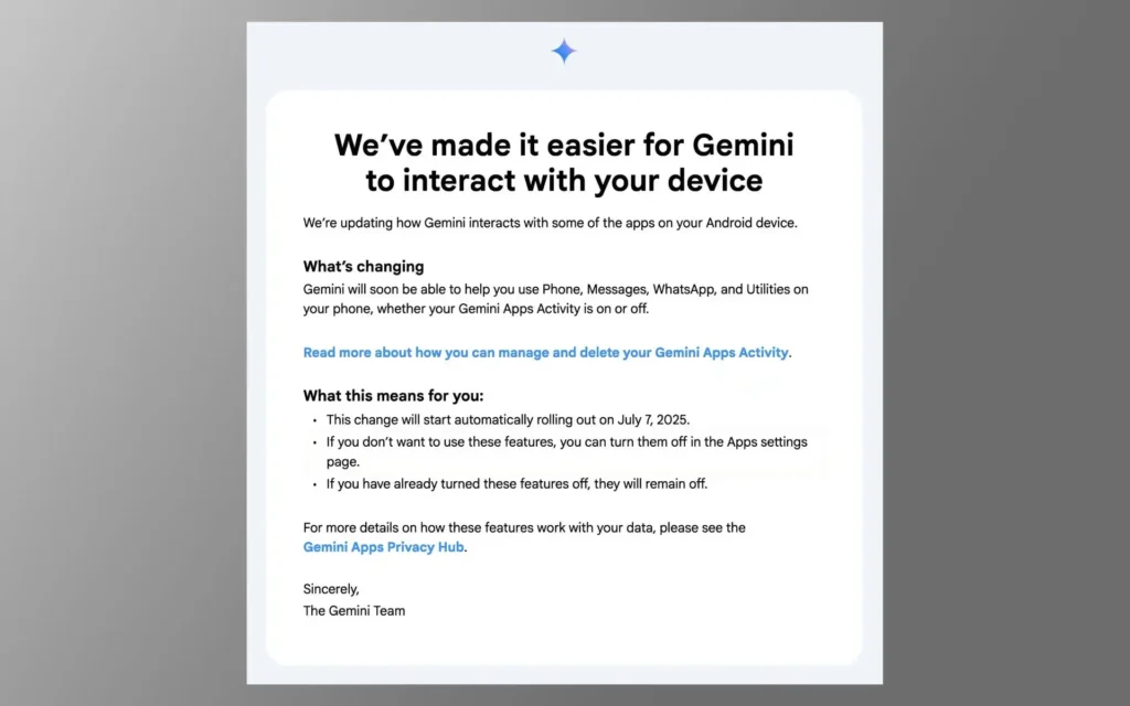 Google avertit les utilisateurs ! Gemini surveillera les applications Android 3 Gemini Android apps monitoriser IA