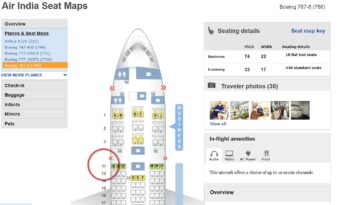 Accident aérien en Inde : Comment le passager du siège 11A a survécu à l'accident du Boeing 787-8 8 Position du siège 11A sur le Boeing 787-8 Dreamliner d'Air India. Crédit : SeatGuru/screenshot