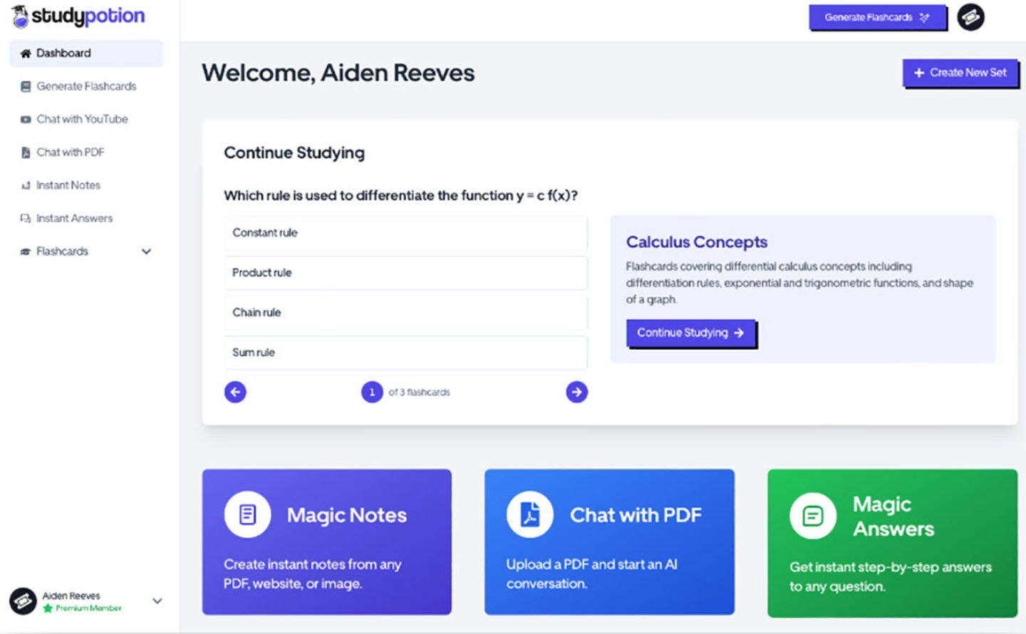 Étudier avec l'IA : 8 applis pour optimiser votre apprentissage 6 Study Potion