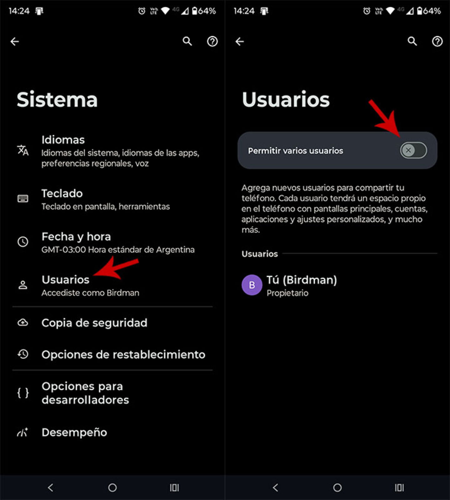 Créer un nouvel utilisateur sur Android