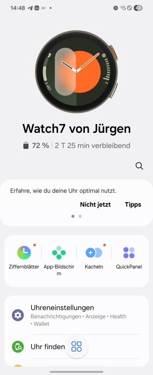 Garmin Vivoactive 6 vs. Samsung Galaxy Watch 7 : Endurance ou Polyvalence ? 14 Application santé sur Samsung Galaxy Watch7