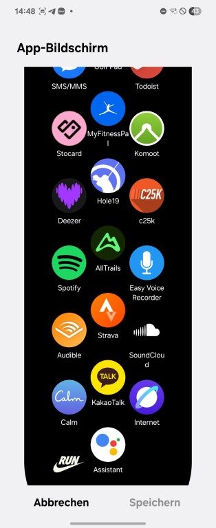 Garmin Vivoactive 6 vs. Samsung Galaxy Watch 7 : Endurance ou Polyvalence ? 15 Menu des applications sur Samsung Galaxy Watch7