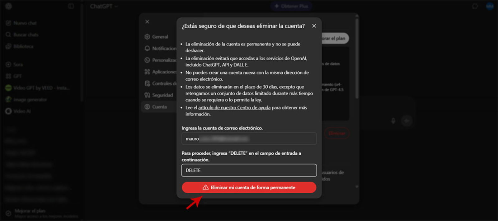 Comment supprimer votre compte ChatGPT : guide étape par étape pour une déconnexion totale 6 Supprimer votre compte OpenAI