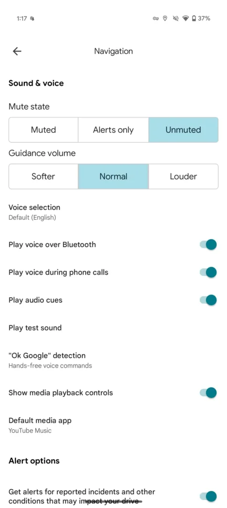 Google Maps contrôle navigation musique