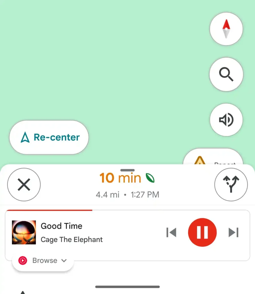 Google Maps contrôle navigation musique