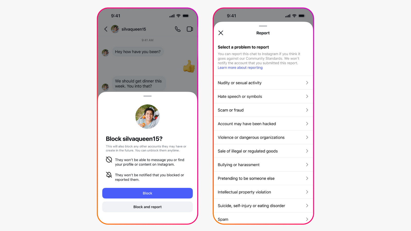 adolescents peuvent dénoncer bloquer instagram