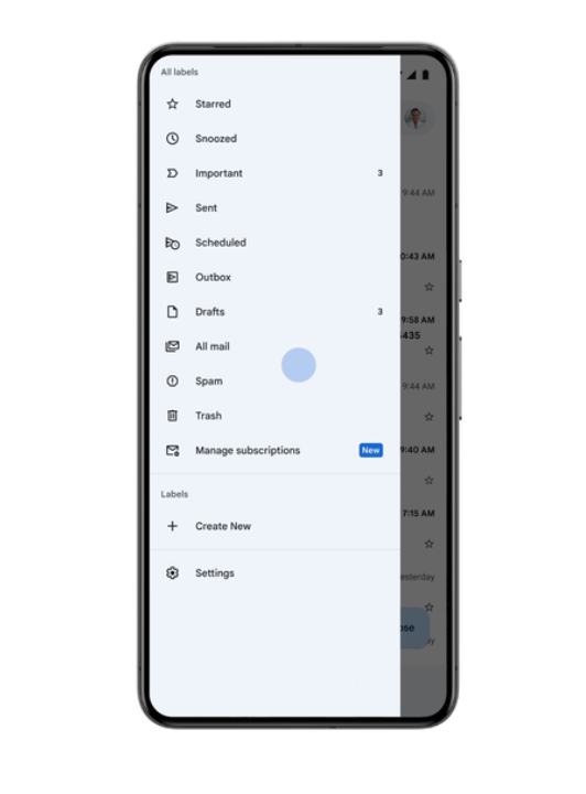 Nouvelle fonction Gérer les abonnements de Gmail