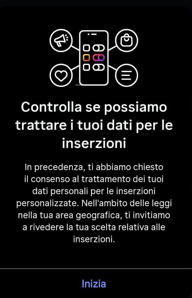 Instagram et Facebook payants : que faire avec les messages de Meta et comment fonctionne l'abonnement 3 INSTAGRAM | La schermata di avviso che blocca l’app