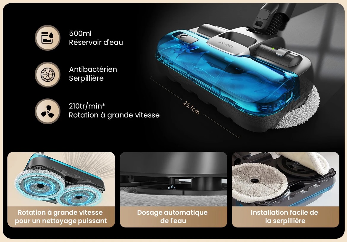 JIMMY JV9 Pro Aqua : l'aspirateur sans fil qui aspire et lave en un seul passage à 299€ ! 3 Jimmy Jv9 Pro Aqua Accessoire Tete