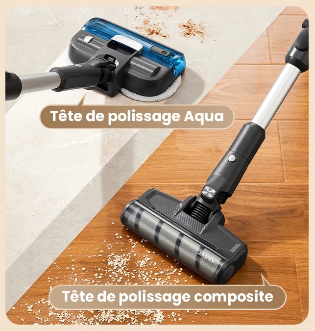 JIMMY JV9 Pro Aqua : l'aspirateur sans fil qui aspire et lave en un seul passage à 299€ ! 2 Jimmy Jv9 Pro Aqua Accessoire Tetes