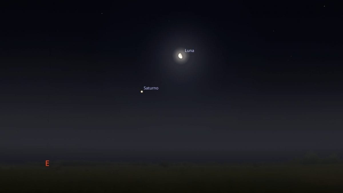 La Lune embrasse Saturne entre le 15 et le 16 juillet : heure et astuces pour les observer 2 Le baiser entre la Lune et Saturne dans la nuit du 15 au 16 juillet 2025. Crédit : Stellarium