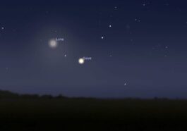 L’incontro entre la Luna e Giove all’alba del 23 luglio. Crédit : Stellarium
