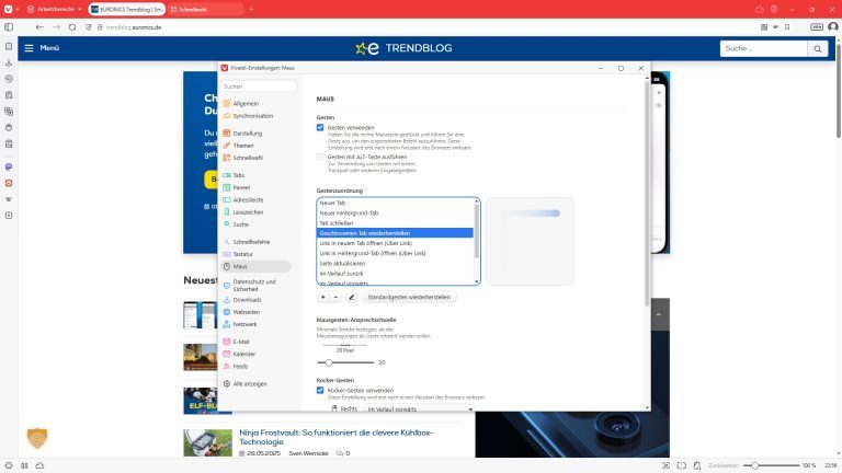 Marre de Chrome et Safari ? Vivaldi (navigateur europeen) mise tout sur la confidentialité 4 Contrôle gestuel sous Vivaldi