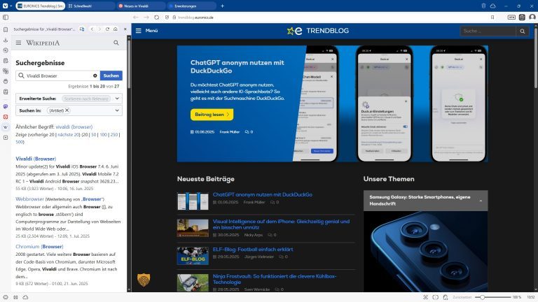 Marre de Chrome et Safari ? Vivaldi (navigateur europeen) mise tout sur la confidentialité 7 Wikipedia en onglet sous Vivaldi