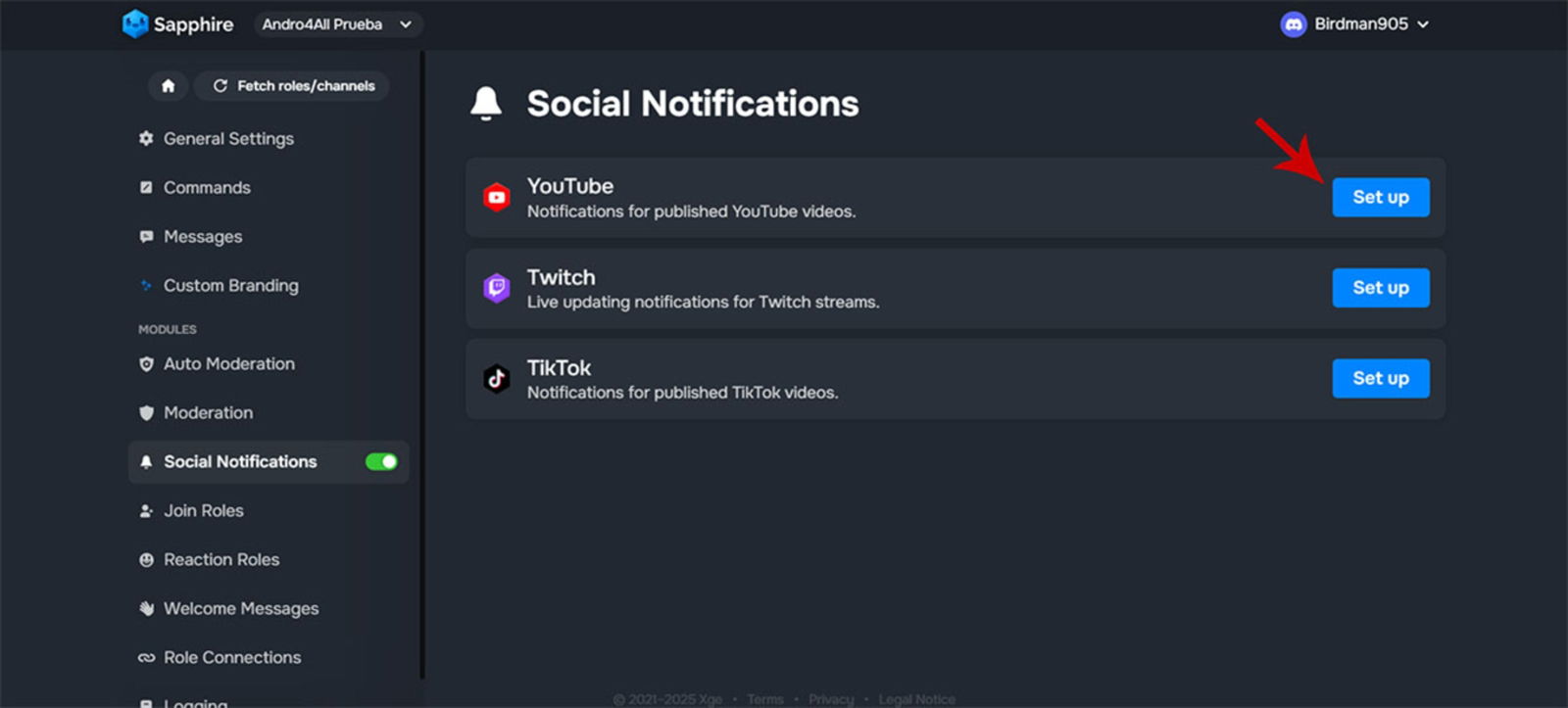 Comment paramétrer des notifications automatiques de réseaux sociaux sur Discord étape par étape 7 Connecter un réseau social avec le serveur Discord