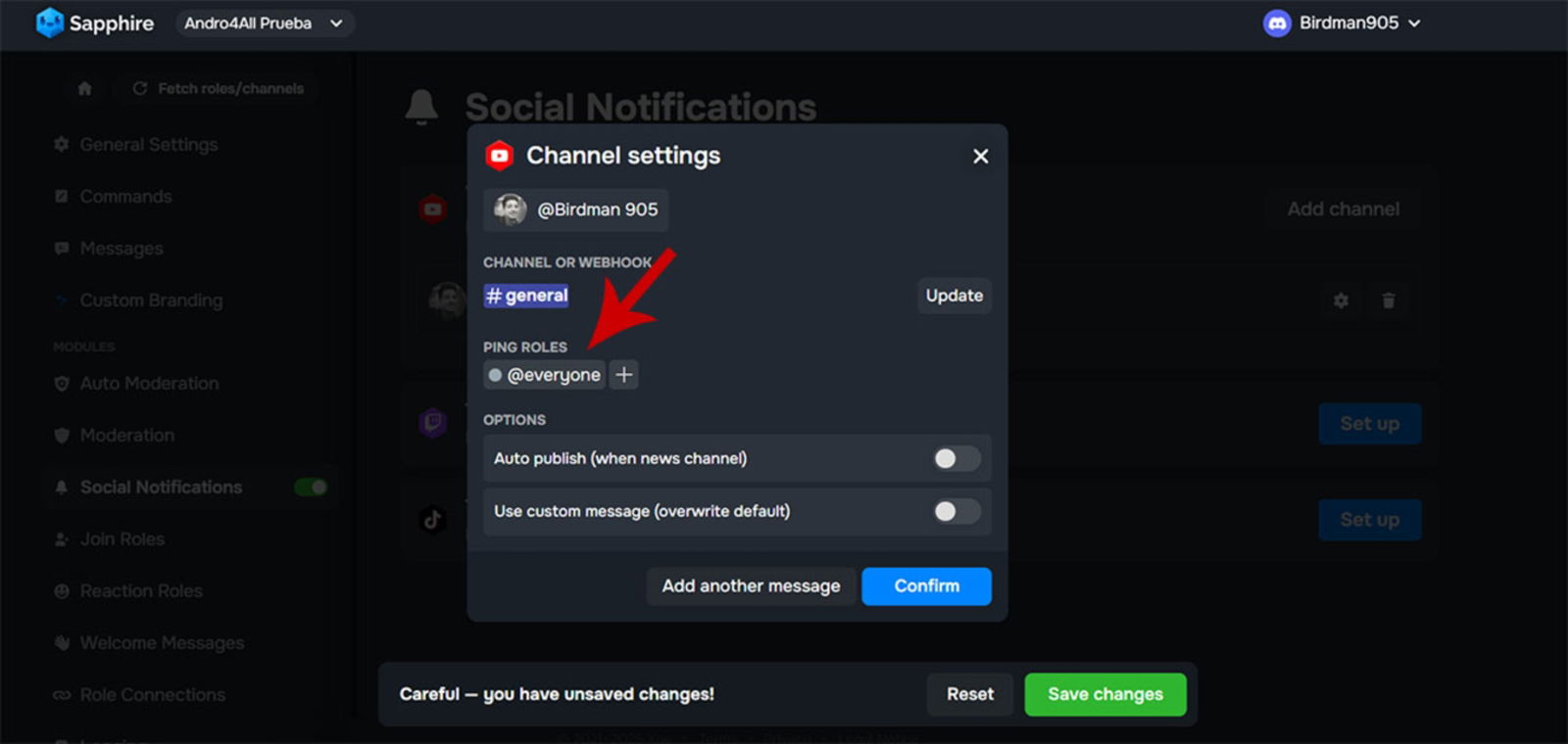 Comment paramétrer des notifications automatiques de réseaux sociaux sur Discord étape par étape 11 Choisir un rôle sur Discord