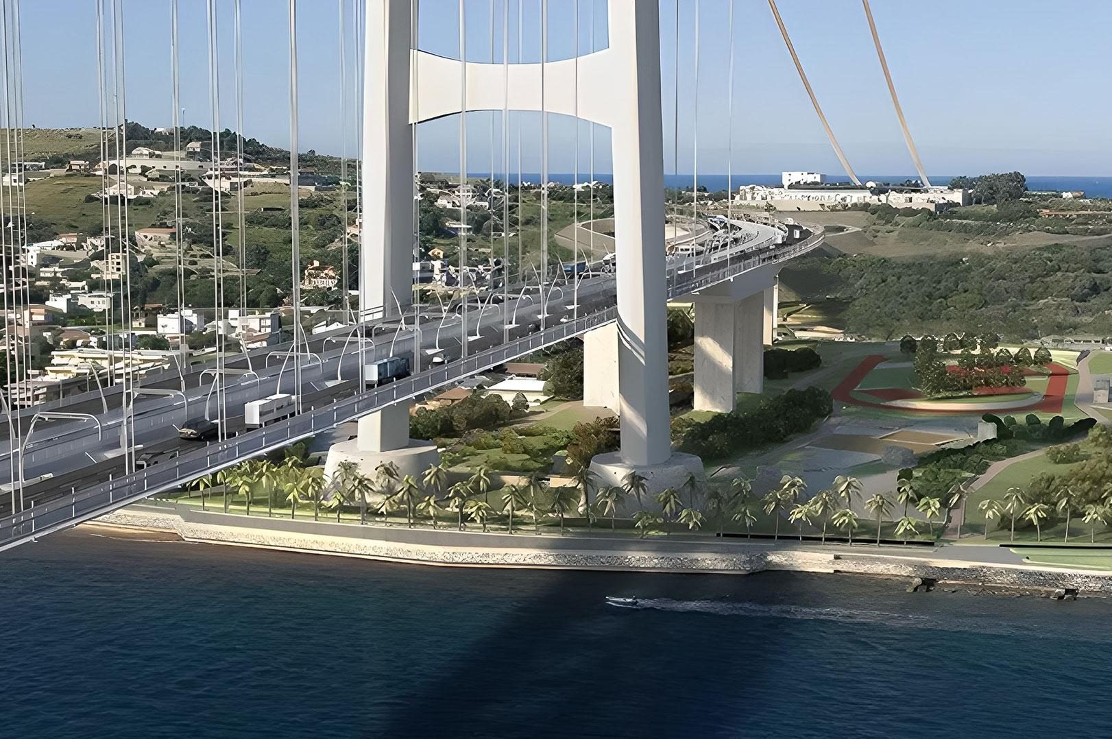Le pont au-dessus du détroit est une réalisation d'ingénierie gigantesque : comparez-le au pont des Dardanelles 3 PONTE SULLO STRETTO | Uno dei rendering del Ponte sullo Stretto di Messina