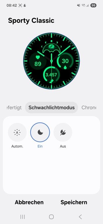 Samsung Galaxy Watch (Classic, Ultra) : Utilisez le Mode Nuit comme un Pro ! 5 Lorsque le mode est activé, la différence est évidente. (Capture d'écran)