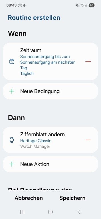Samsung Galaxy Watch (Classic, Ultra) : Utilisez le Mode Nuit comme un Pro ! 8 Le cadran change à la tombée de la nuit. (Capture d'écran)