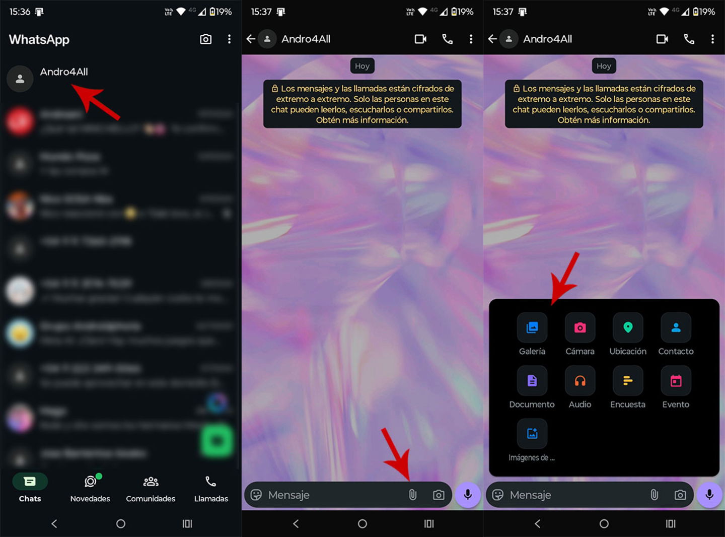 Comment partager des photos et des audios éphémères sur WhatsApp 4 Sélectionner une image à envoyer sur WhatsApp