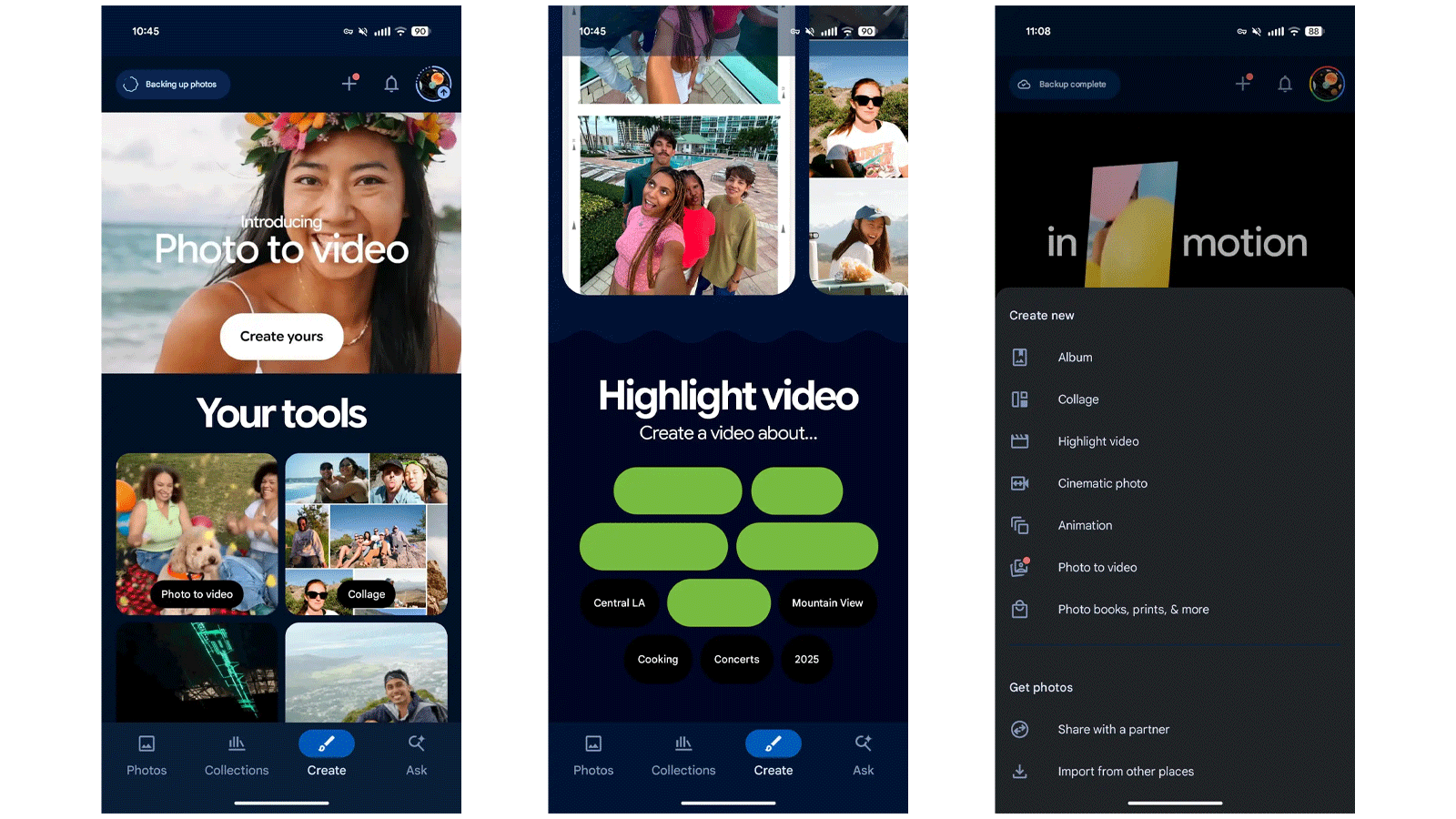 Google Photos lance un menu pour éditer des photos dans le style Pixar ou Anime 3 captures d'écran créer google photos