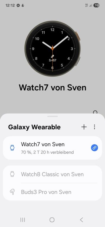 Utiliser plusieurs montres Galaxy Watch : Voici comment y parvenir (automatiquement) 5 Cliquez sur l'icône à trois points à droite de Galaxy Wearable. (Screenshot)