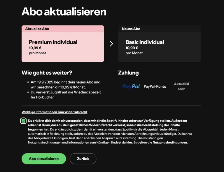 Spotify va-t-il augmenter ses prix ? Pas si tu switches vers l'option de base presque aussi performante ! 3 Mettre à jour l'abonnement Spotify