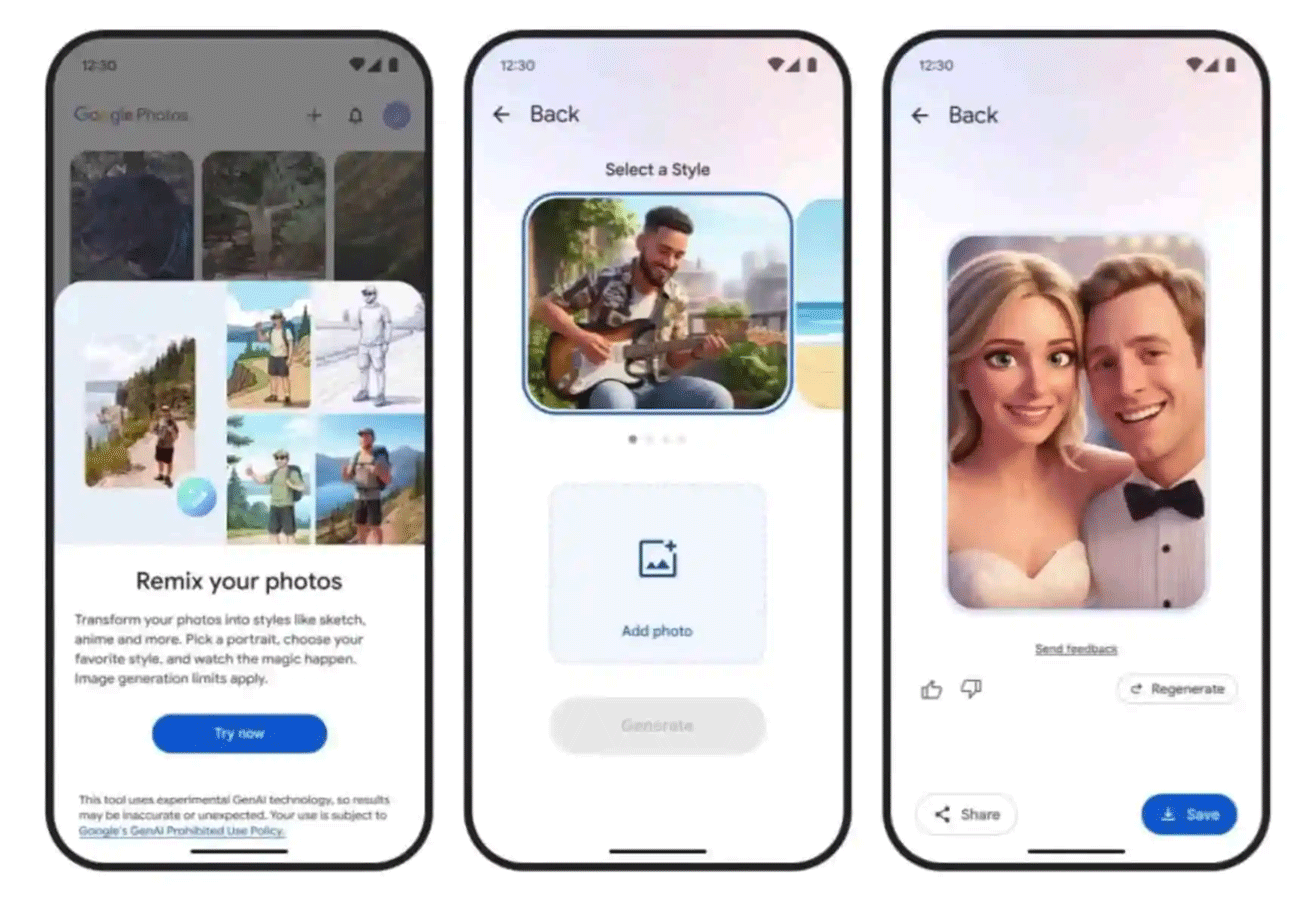 Google Photos lance un menu pour éditer des photos dans le style Pixar ou Anime 2 outil remix google photos