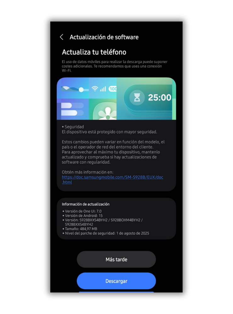 Installez dès que possible sur votre Samsung Galaxy la nouvelle mise à jour d'été qui améliore sa sécurité 2 parche seguridad agosto samsung españa