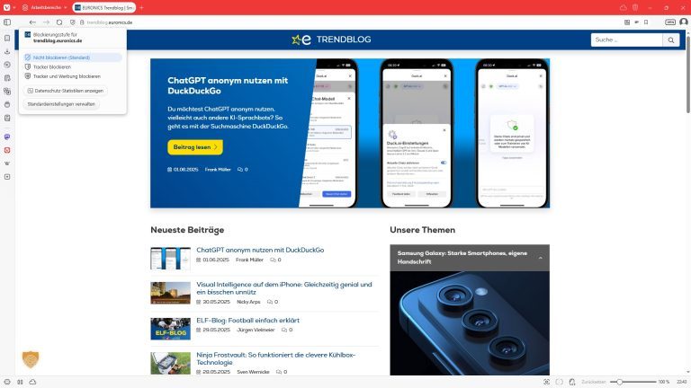 Marre de Chrome et Safari ? Vivaldi (navigateur europeen) mise tout sur la confidentialité 3 Blog EURONICS dans le navigateur Vivaldi