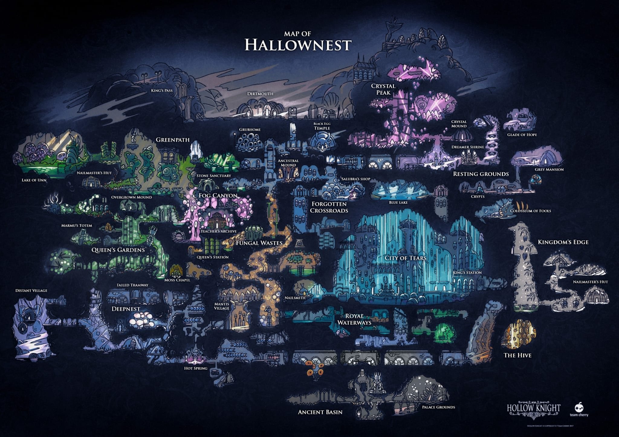 L'incroyable succès de Hollow Knight, le petit indie devenu un phénomène mondial : le sequel Silksong bat déjà des records 3 HOLLOW KNIGHT: SILKSONG | La carte complète du premier Hollow Knight à découvrir progressivement. Une démonstration de la qualité du game design de Team Cherry.