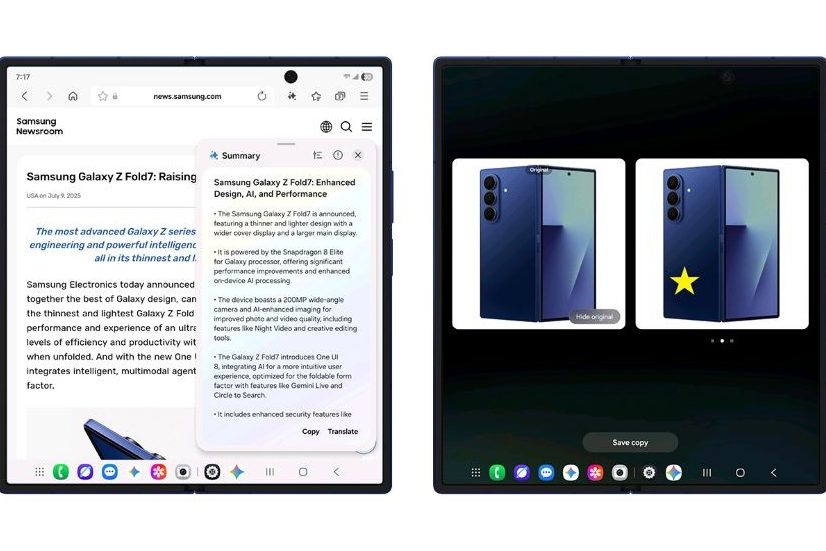 Samsung promet également une meilleure gestion multitâche sur les grands écrans. (Photo : Samsung)