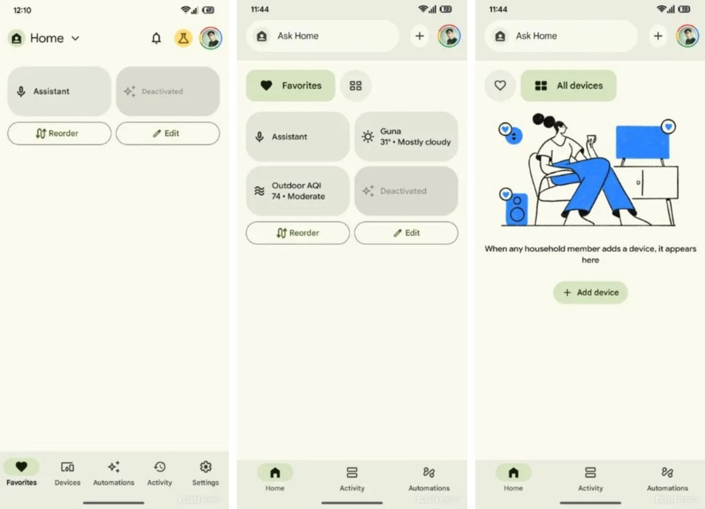 L'application Google Home se transforme avec l'arrivée de Gemini bientôt disponible 3 Captures d'écran de l'application Google Home