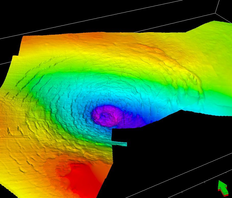 Les scientifiques confirment l'impact d'un astéroïde : « Un immense cratère a été créé dans la mer du Nord » 3 Vue perspective du cratère sous-marin Silverpit / Crédit : Wikipedia
