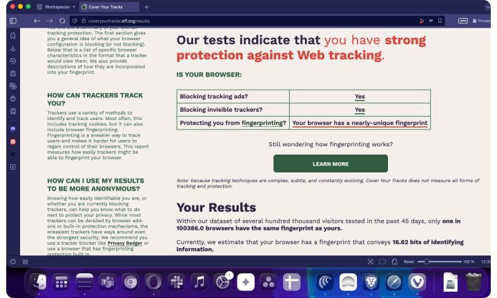 J'ai découvert un outil qui dévoile la réalité effrayante de votre suivi en ligne 4 Résultats de l'outil EFF Cover Your Tracks.