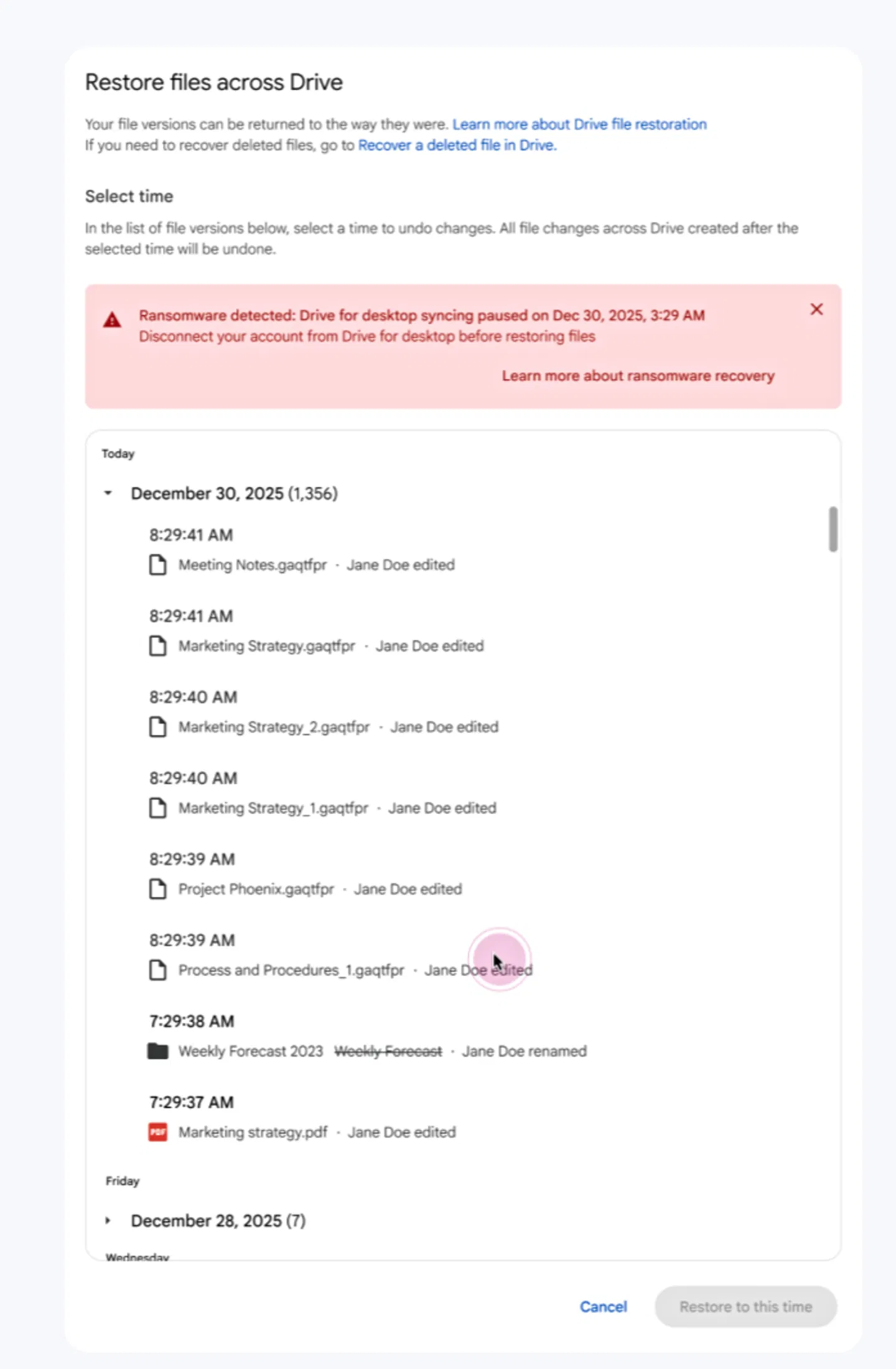 Fini le stress : Google Drive utilise l'IA pour retrouver vos fichiers perdus en un clic 4 Ransomware Google Drive