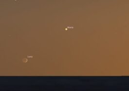 Le baiser entre la Lune et Mars du 24 septembre. Crédit : Stellarium