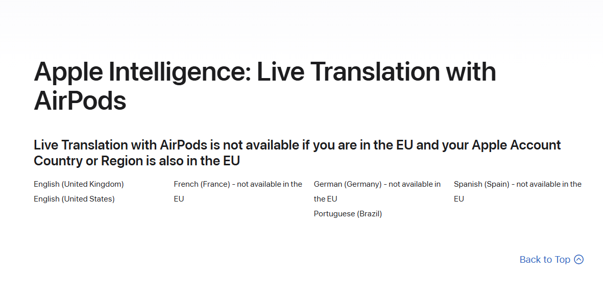 Très bien Apple : tu me fais payer plus pour les AirPods Pro 3 et tu m'empêches d'utiliser le nouvel outil de traduction 2 Live Translation de lo AirPods Pro 3 (1)