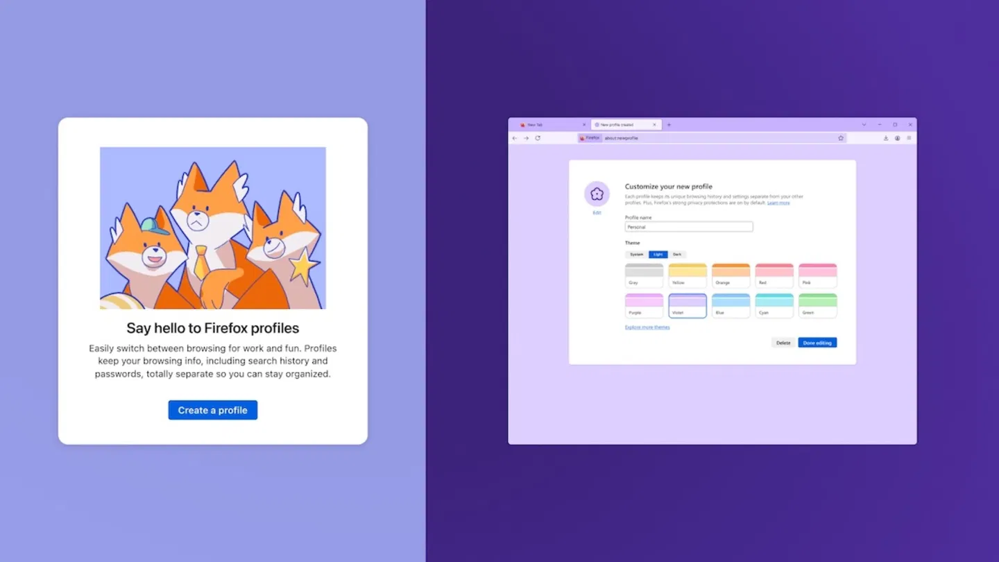 Après des années d'attente, Firefox lance enfin la fonctionnalité de profils 3 Profils Mozilla Firefox