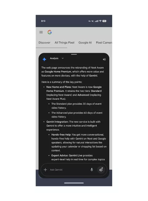 Gemini s'intègre à Google Chrome et modifie la façon de rechercher sur Internet 3 Résumé de pages web dans Google Chrome avec Gemini