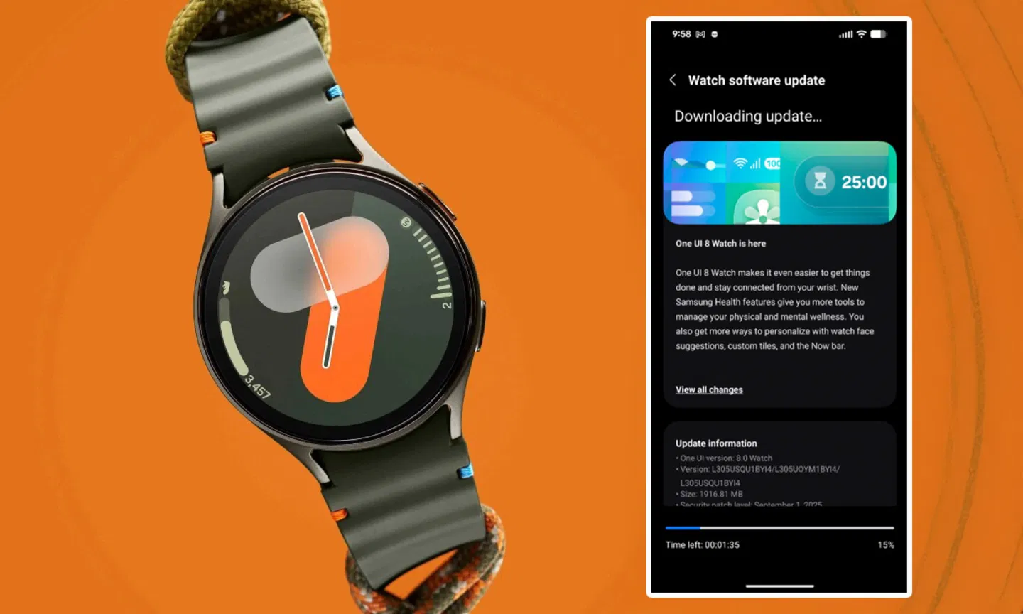 One UI 8 arrive sur le Galaxy Watch 7 avec des nouveautés en santé et en design 3 Télécharger la mise à jour One UI 8 sur Galaxy Watch 7